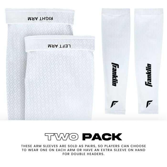 Franklin Premium Compression Arm Sleeves (2-Pack) – Performance Boost Sun Protection for Baseball Softball
