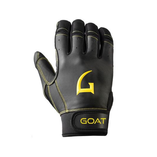 Legacy Series Short Cuff Black and Yellow Batting Gloves