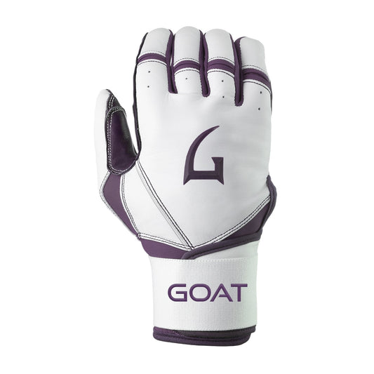 Origin Series Long Cuff White and Purple Batting Gloves