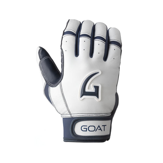 Origin Series Short Cuff White and Navy Blue Batting Gloves