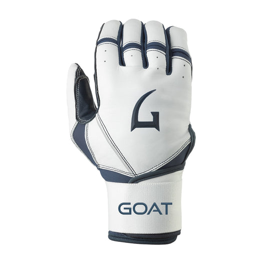 Origin Series Long Cuff White and Navy Blue Batting Gloves