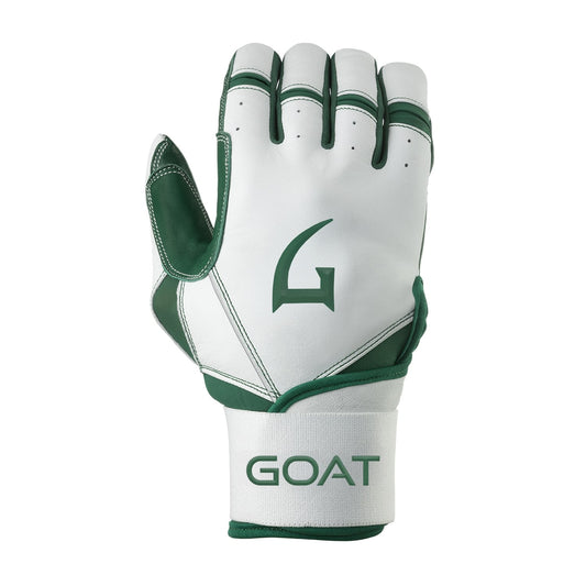 Origin Series Long Cuff White and Green Batting Gloves