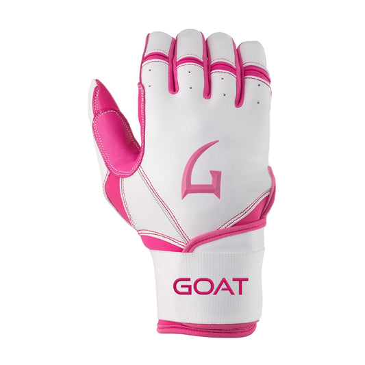Origin Series Long Cuff White and Pink Batting Gloves