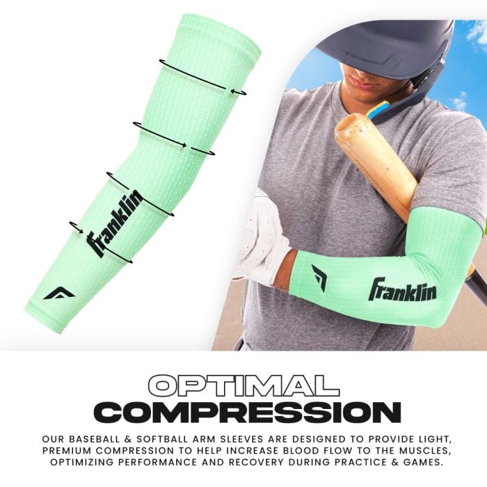 Franklin Premium Compression Arm Sleeves (2-Pack) – Performance Boost Sun Protection for Baseball Softball
