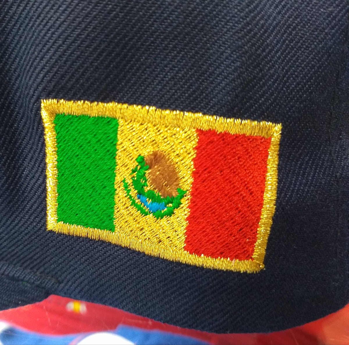 Embroidered SnapBack Mexican Bull logo Navy Hat