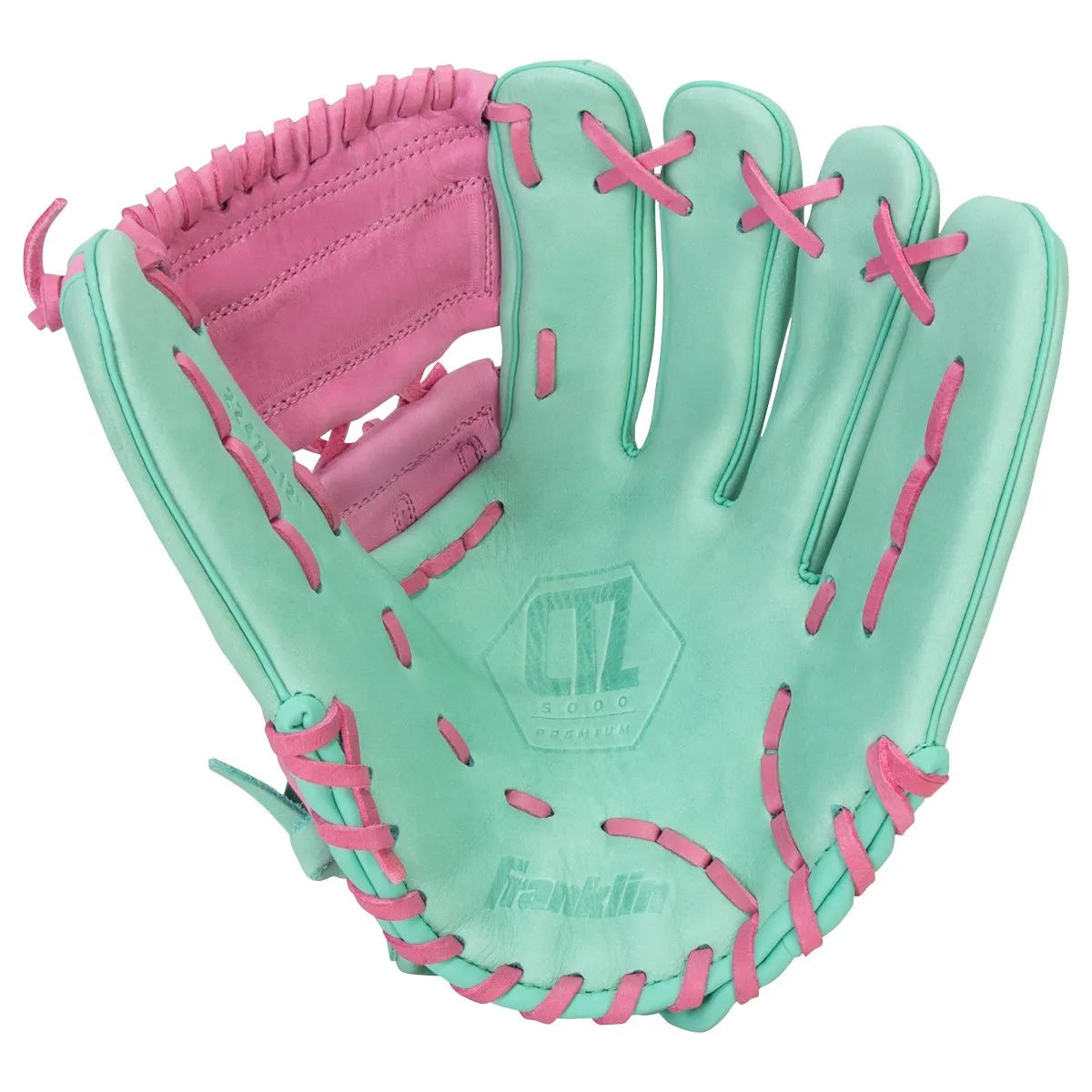 Franklin Sports CTZ5000 12" Baseball Glove - Mint & Rose | Premium Leather Infield Glove