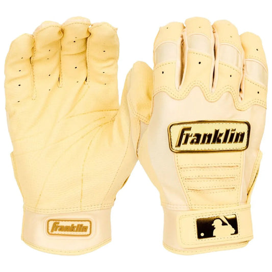 Franklin CFX Pro Chrome Batting Gloves | Gold Edition | MLB Pro-Level Fit Grip | 20793F