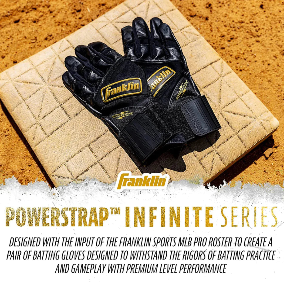 Franklin Infinite Powerstrap Series Adult Batting Gloves - Long Cuff