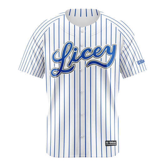 2025 - 2026 | Licey Baseball Jersey Blue Pinstripe Wilson | Tigres del Licey Men's Shirt