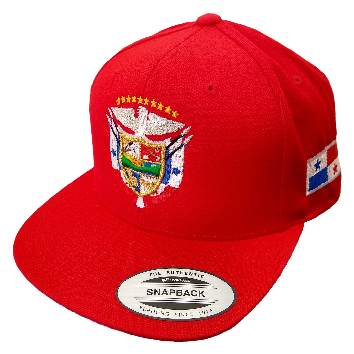 SnapBack Panama Hats with Embroidered Panama Shield and Flag